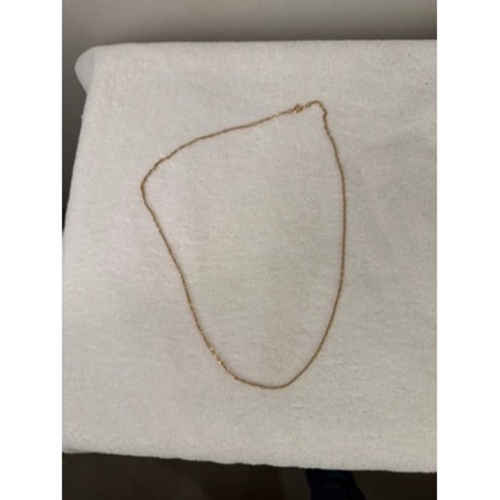 Gold Tone Delicate Cable Chain Necklace Minimalist‎ Layering Jewelry 0442